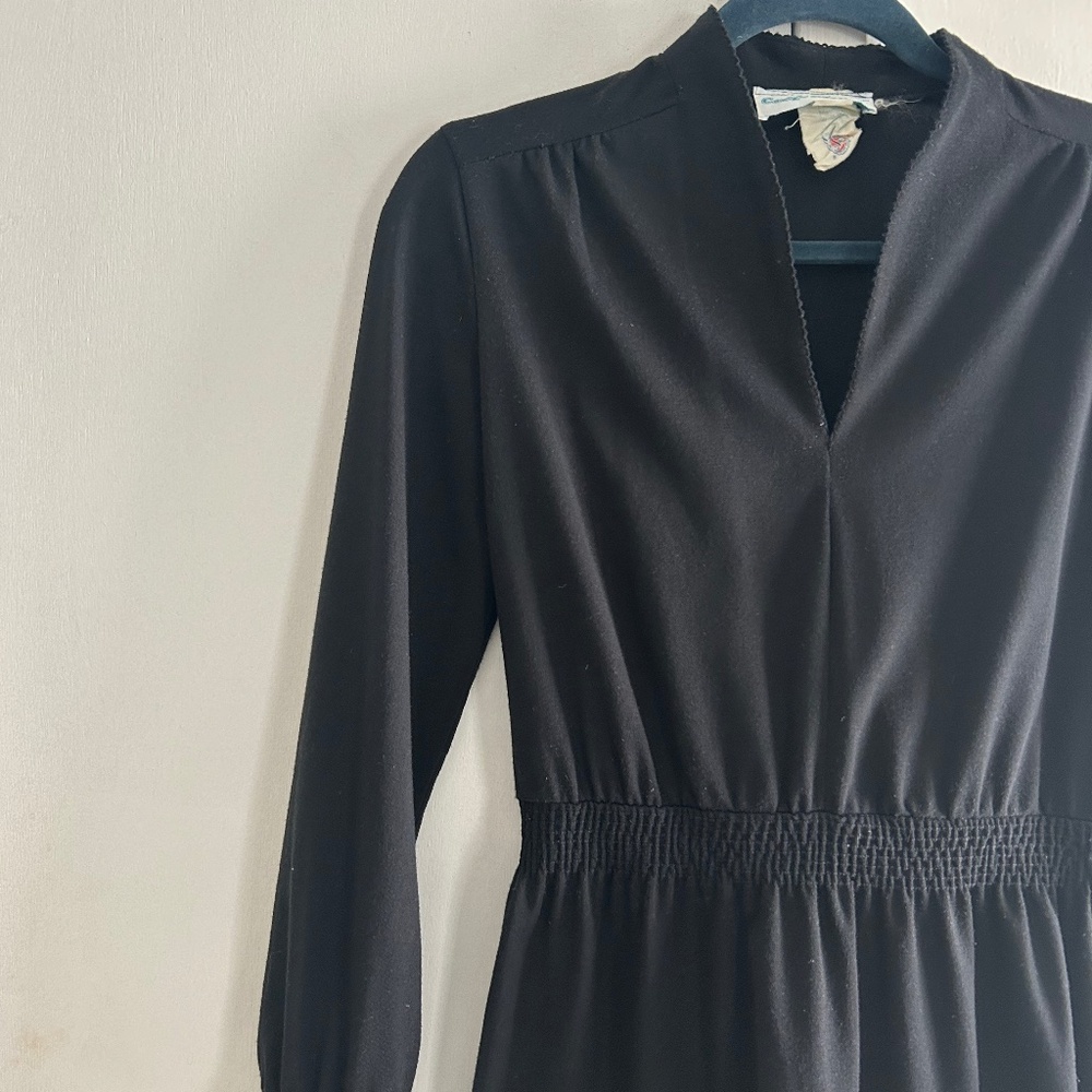 Vintage Black V-Neck Dress